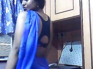 Horny Lily In Blue Sari Indian Babe Sex Video -..