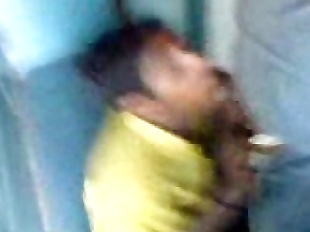 Desi Indian sucking drinking cum in train